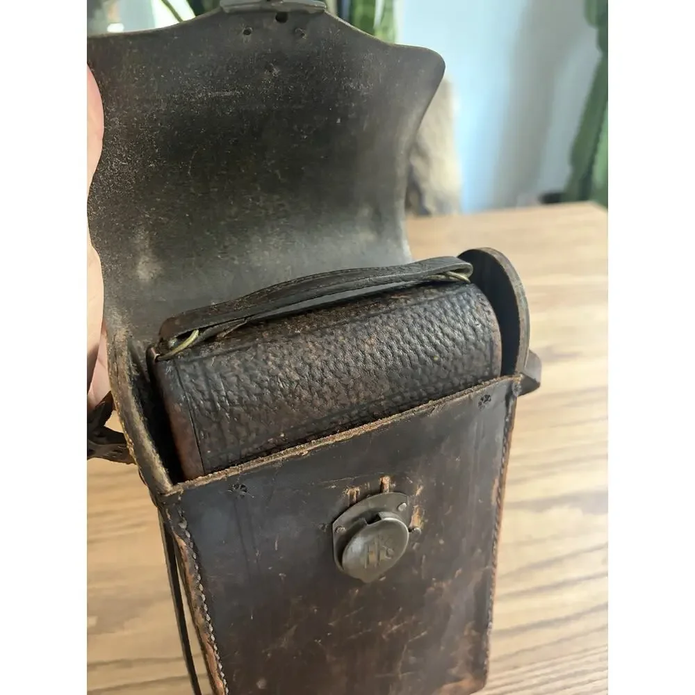Antique Kodak No. 3A Folding Pocket Camera Model D Red Leather Bellows With Case